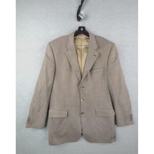 VTG Lanificio Di Pray Mens Blazer 44 XT Houndstooth Canadian Silk Wool Blazer